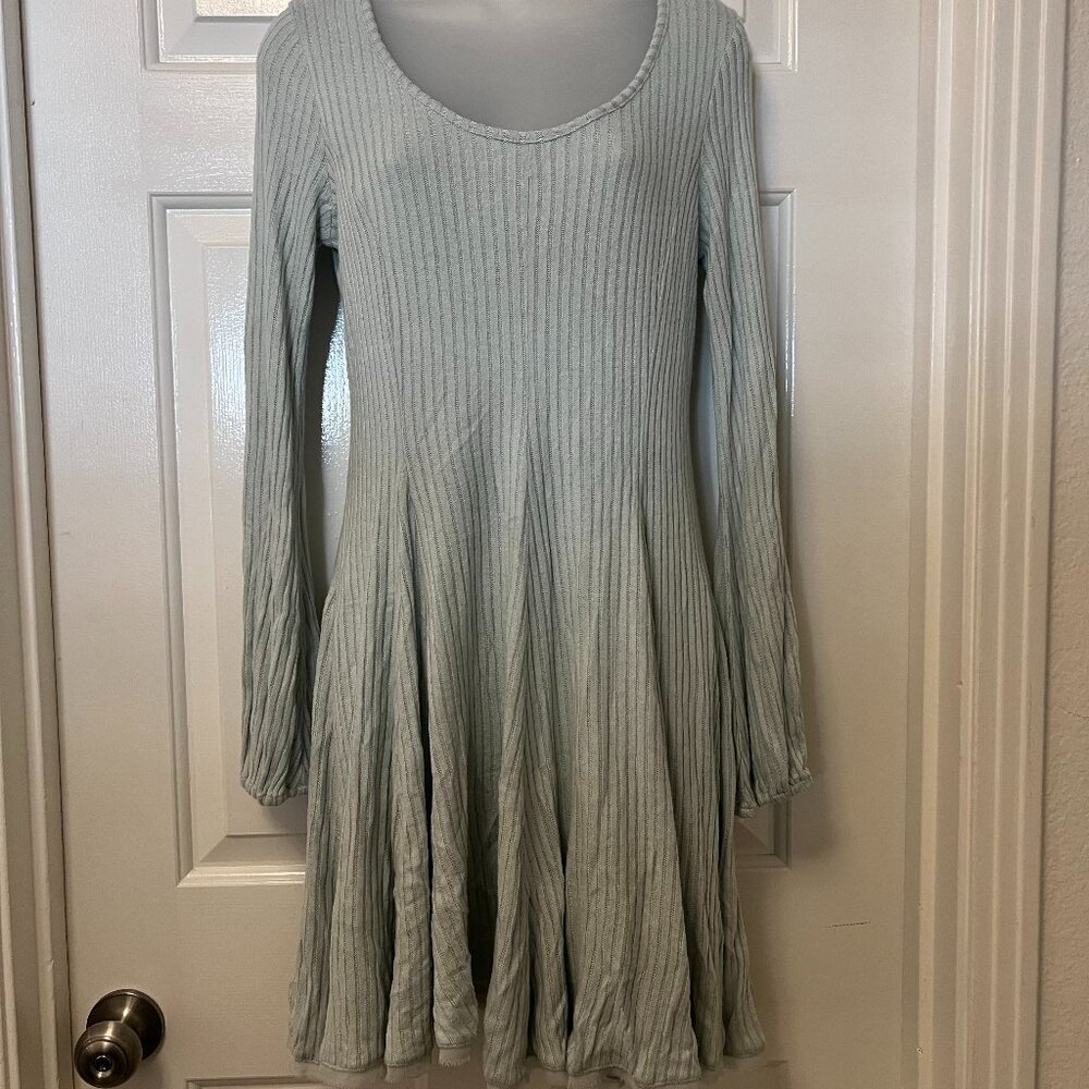 NWT Urban Outfitters Ecote Light Blue Ribbed Knit Mini Dress